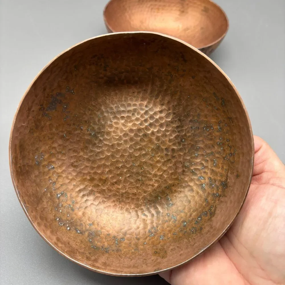 Sur La Table Bowls Set of 2 Hammered Copper Plated Aluminum 5.5